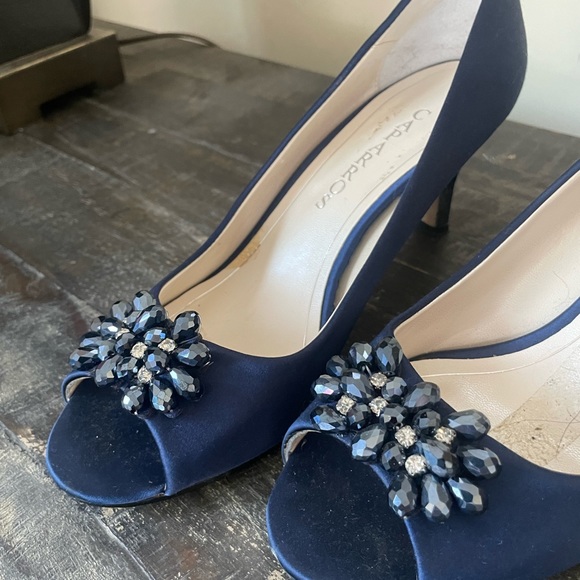 Satin Royal Blue Dress Shoes , Size 8 - Picture 3 of 12